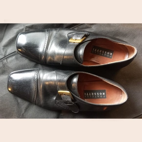 FRATELLI ROSSETTI - Black monk strap oxford shoes - Sz 10D - Picture 3 of 11